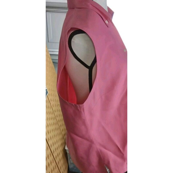 Talbots Blouse Size 18 Sleeveless Button Collar V Neck Silk - Picture 3 of 8